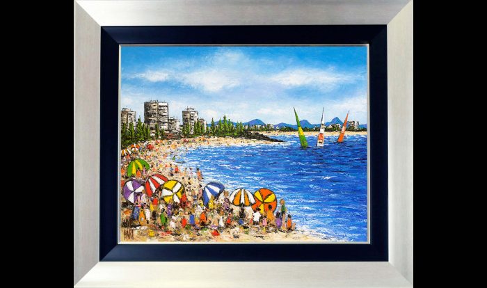 1BS A Day at the Beach, Mooloolaba Giclee on Canvas 60 x 75cm 1BS wb