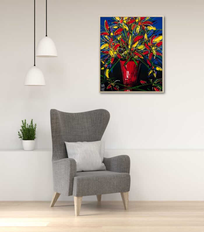Armchair in black living room with copy space, 3D rendering