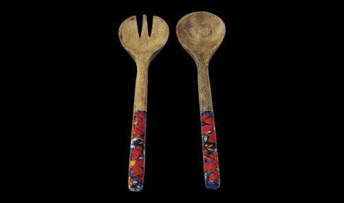 Salad Servers Red Daisies wb 1 scaled