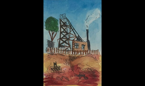 132634 The Old Mine Etching uf w